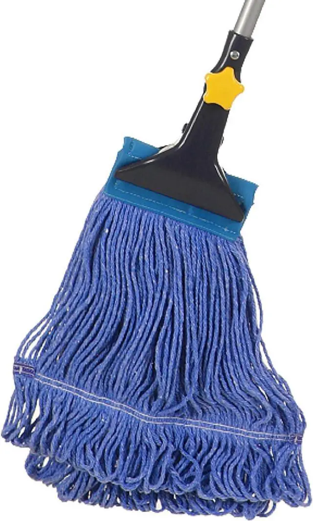 Main image of Yocada Looped-End String Wet Mop Heavy Duty Cotton Mop Commercial Industrial Grade Telescopic Iron Pole Jaw Clamp Floor Cleaning 55.1 inch