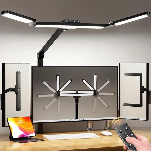 Main image of Airlonv LED Desk Lamp with Clamp, Architect Desk Lamp for Home Office with Remote, 24W Ultra-Bright Desk Light with Stepless Dimming and Stepless Color Temp, Memory Function for Study and Workbench