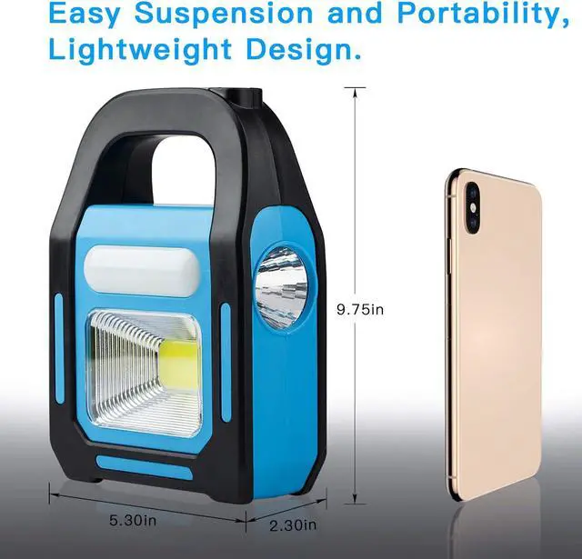Alt view image 4 of 6 - 4 Pack 3 in 1 Solar USB Rechargeable Brightest COB LED Camping Lantern, Waterproof Emergency Flashlight LED Light