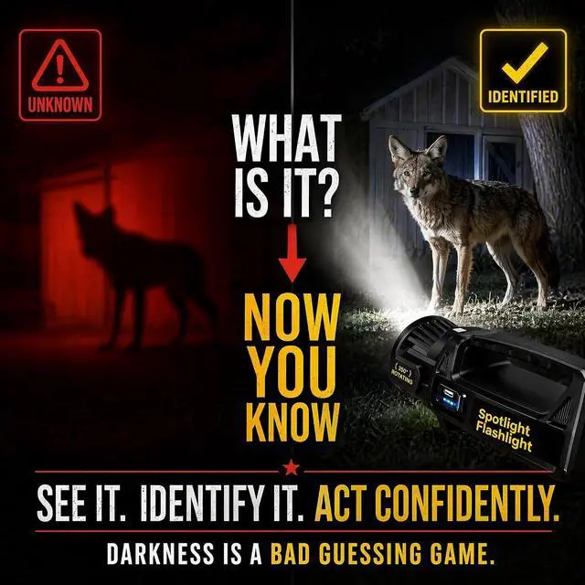 Alt view image 2 of 7 - 1300000 L Spotlight, Rechargeable Led Spotlight Flashlight with 350° Rotate Head, 9 Modes Super Bright Spot Lights Outdoor Handheld, IPX6 Waterproof Solar Flashlight for Emergencies