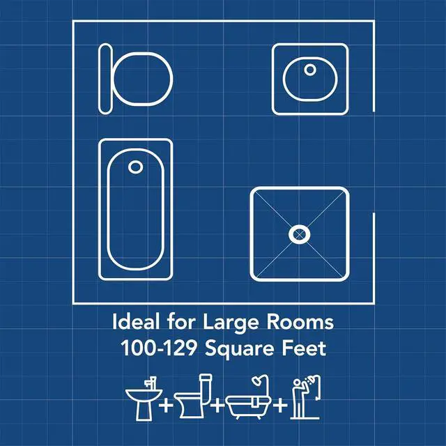 Alt view image 6 of 7 - Broan-NuTone BHFLED110 PowerHeat Bathroom Exhaust Fan, Heater, and LED Light Combination, 110 CFM
