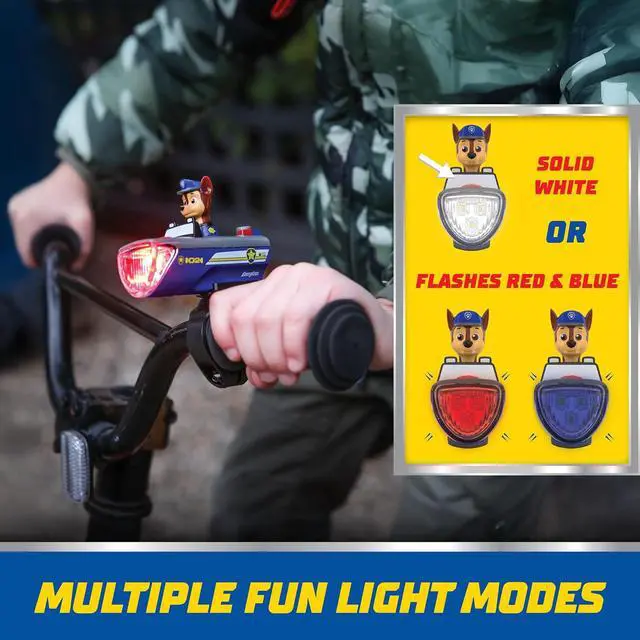 Alt view image 3 of 7 - Energizer PAW Patrol Chase Bike Light, for Kid's Bikes and Scooters, PAW Patrol Toy Flashlight for Boys and Girls (Batteries Included)