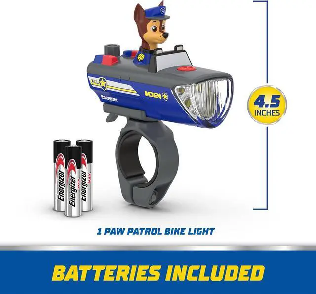Alt view image 7 of 7 - Energizer PAW Patrol Chase Bike Light, for Kid's Bikes and Scooters, PAW Patrol Toy Flashlight for Boys and Girls (Batteries Included)