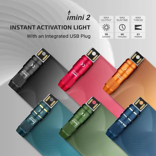 Alt view image 2 of 7 - OLIGHT IMINI 2 EDC Rechargeable Keychain Flashlight, 50 Lumens Compact and Portable Mini LED Keyring Lights with Built-in Battery Ideal for Everyday Carry and Emergencies (OD Green)