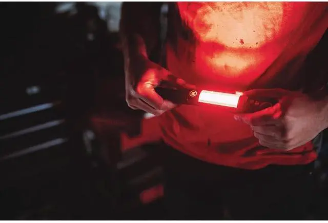 Alt view image 3 of 5 - NEBO Big Larry 3 Work Light | Alkaline Batteries Included, 600 Lumens, 7 Light Modes, Magnetic COB Task Lamp & LED Flashlight, Steel Pocket Clip, Hands-Free Use, Water Resistant