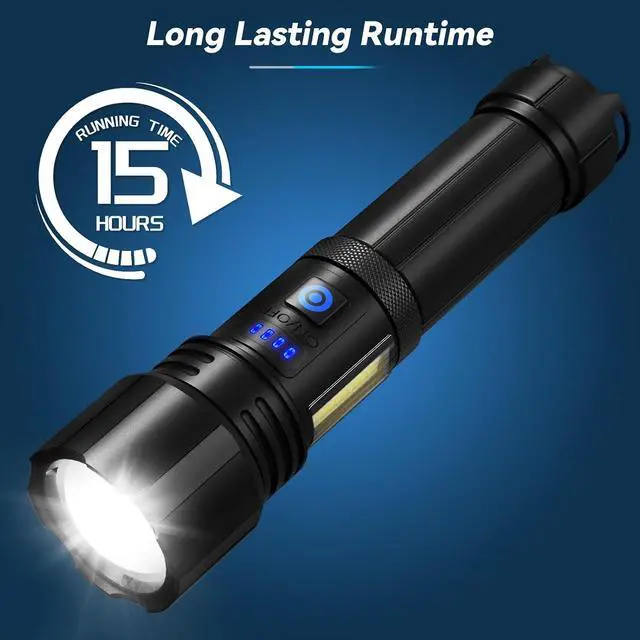 Alt view image 4 of 7 - Sigoobal Flashlight LED Rechargeable Flashlights High Lumens, 99,000 LM Super Bright Powerful Flashlight, High Powered Flash Lights Waterproof Handheld Flashlights for Home Camping Hiking(2 Pack)