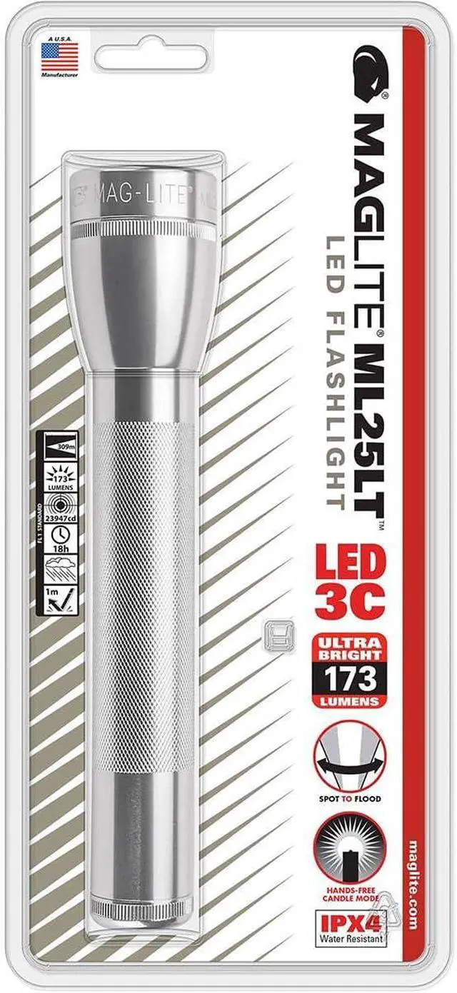 Alt view image 3 of 5 - Maglite ML25LT LED 2-Cell C Flashlight, Silver
