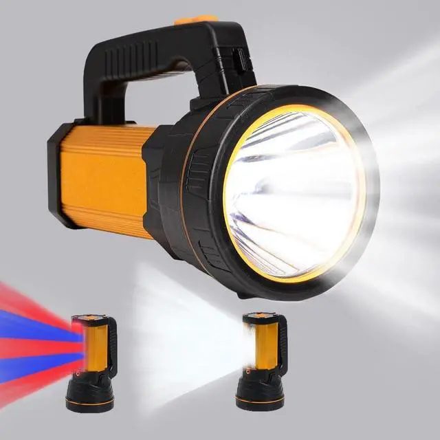 Main image of Powerful Led Flashlight High Lumens USB C Rechargeable,Super Bright Handheld Spotlight,Strong Metal Flashlight Large/Long Lasting/Lantern/Strap,High Powered Big Searchlight