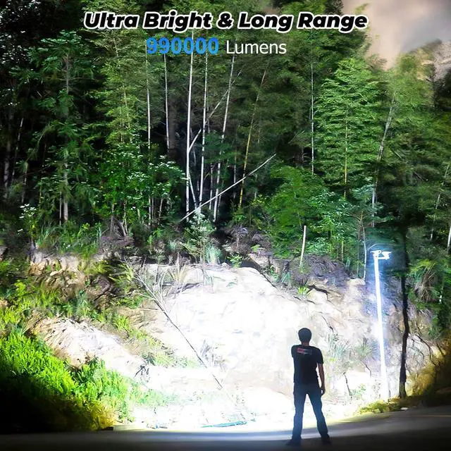 Alt view image 2 of 7 - Rechargeable LED Flashlight High Lumens, 80000 Lumens Bright Powerful Flashlight, 5 Modes, IPX6 Waterproof Handheld Flash Light for Camping Hiking