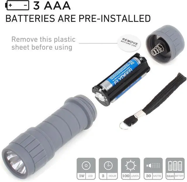 Alt view image 6 of 7 - 6-Pack Small Flashlights Set, Super Bright 100 Lumen LED Flashlight Pack with 18-Piece AAA Batteries Included, Mini Flashlight, Outdoor Flashlight for Camping, Hiking, Emergency