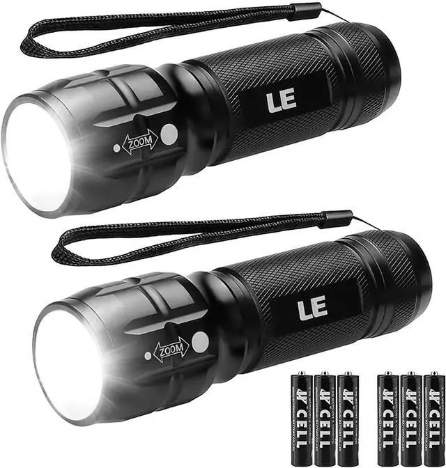 Main image of Lighting EVER LED Flashlights High Lumens, Small Flashlight, Waterproof, Adjustable Focus Flash Light for Outdoor, Emergency, Camping, AAA Batteries Included, 2 Pack