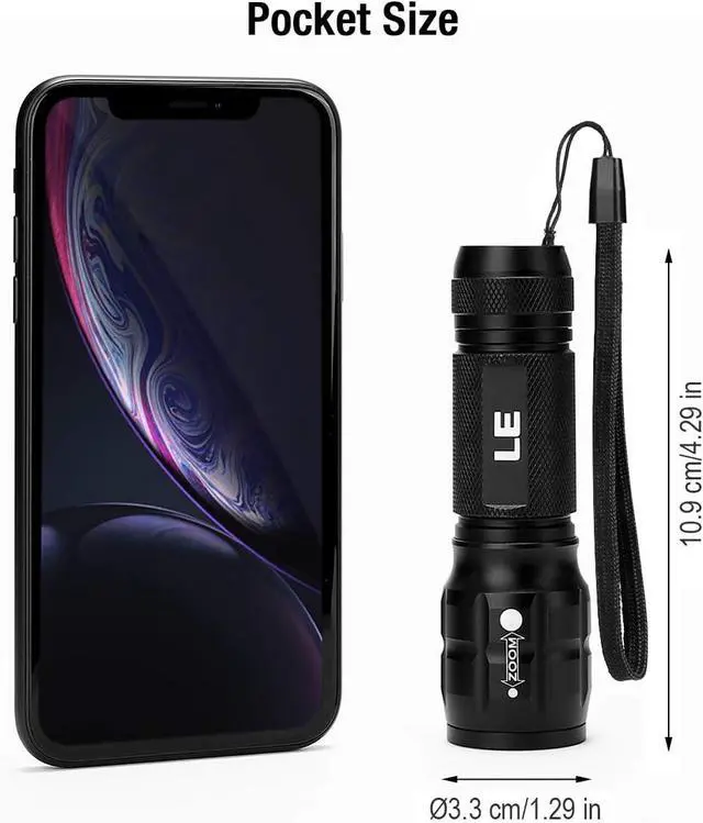 Alt view image 4 of 7 - Lighting EVER LED Flashlights High Lumens, Small Flashlight, Waterproof, Adjustable Focus Flash Light for Outdoor, Emergency, Camping, AAA Batteries Included, 2 Pack