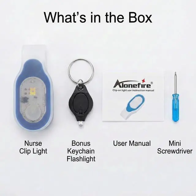 Alt view image 7 of 7 - ALONEFIRE LED Flashlights Clip on Flashlight Night Safely Nursing Night Light Hands Free Strong Magnetic to Grip Clothing with a Keychain Flashlight for Walking Running Sports Outdoor Emergency