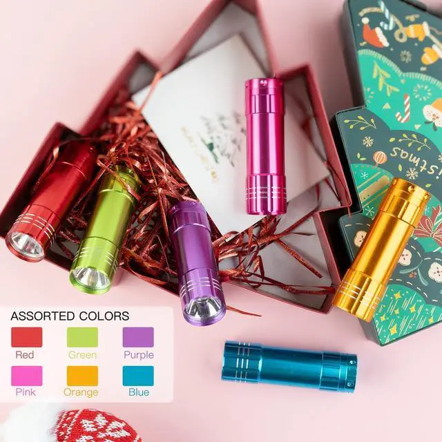 Alt view image 2 of 7 - KunHe 60 Pack Small Mini Cheap Flashlights Bulk with Batteries Aluminum LED Bulk Flashlight for Party Favor Emergency Power Outage Gift to Operation Christmas Child Items Bulk Christmas Gifts