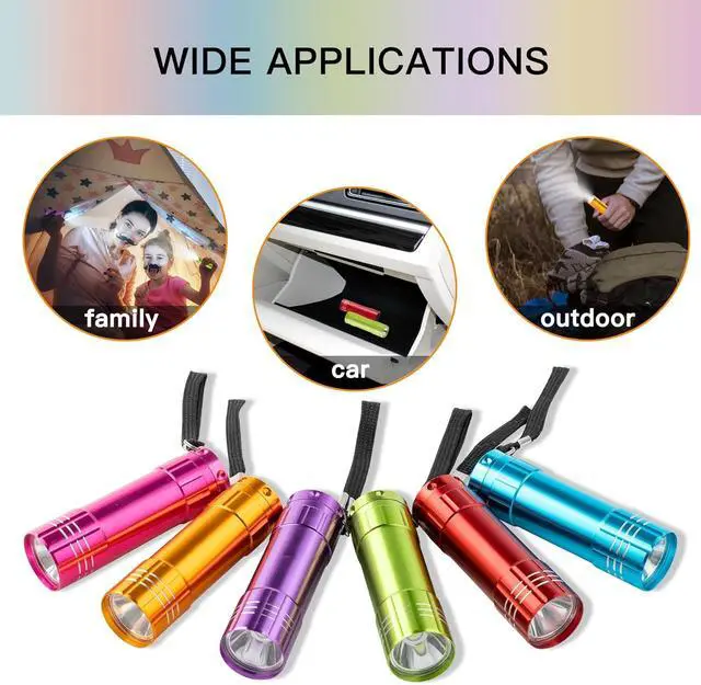 Alt view image 4 of 7 - KunHe 60 Pack Small Mini Cheap Flashlights Bulk with Batteries Aluminum LED Bulk Flashlight for Party Favor Emergency Power Outage Gift to Operation Christmas Child Items Bulk Christmas Gifts