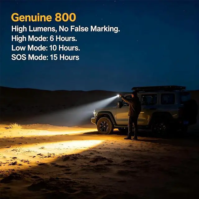 Alt view image 2 of 7 - BUYSIGHT Rechargeable Spotlight Flashlight, TURE 800 lumens IPX7 Waterproof Flashlight Hunting Lamp with red Filter (Black)