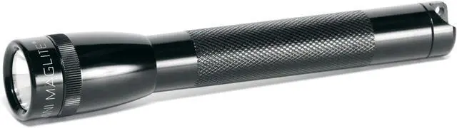 Main image of MagLite Mini LED 2-Cell AA Flashlight High-Powered Compact LED Light with Multi-Mode Function, Water-Resistant Aluminum Build, Adjustable Beam, Includes Batteries & Holster Black