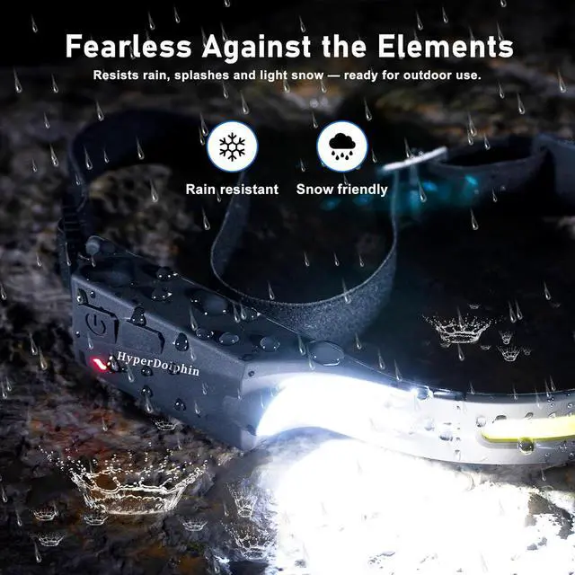 Alt view image 6 of 7 - Headlamp Rechargeable LED (2 Pack) 230° Wide Beam, USB-C Lightweight Head Lamp, Long Runtime, Water-Resistant for Camping, Hiking, Running, Fishing, Repair Work