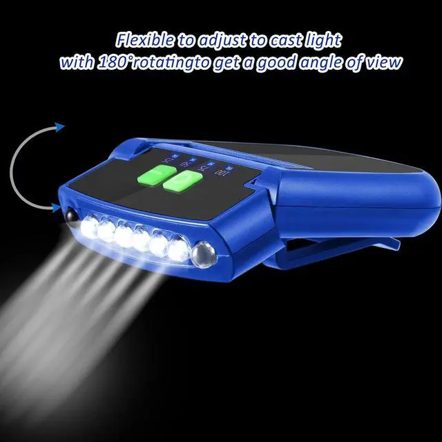 Alt view image 4 of 7 - Mudder LED Clip on Cap Lights USB Rechargeable Cap Flashlight Clip Waterproof Ultra Bright Hat Flashlight Headlamp for Fishing Camping Hand Work