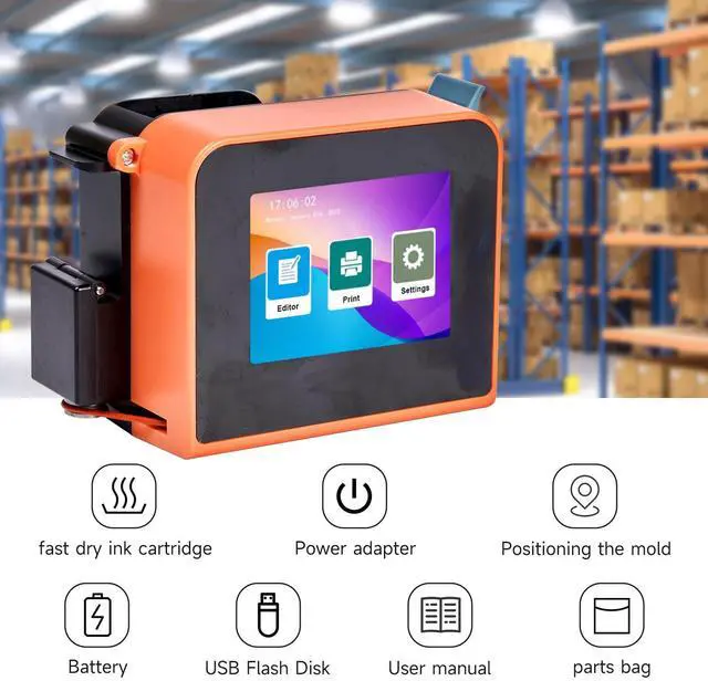 Alt view image 3 of 5 - Smart Mini Handheld Printer  ZF-T1 MINI Portable Handheld Inkjet Printer with 2.4 Inch Touch Screen Pocket Inkjet Coding Machine .Printing/Barcode/Date/Logo/Batch Series Number etc(green Color)