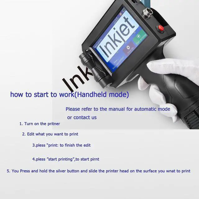 Alt view image 5 of 7 - ZHENFU-MEI MX3 Handheld Inkjet Printer - Fast-Drying Genuine Ink - Print Labels, Logos, Dates, Codes on Plastic, Bags & Packaging | LED Touch Screen