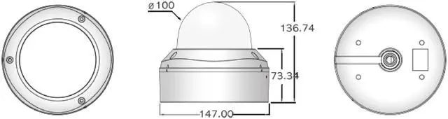 Alt view image 3 of 3 - Eyemax UVI-8712V Anti-IR Reflection 4K EX-SDI/HD-SDI STORM® IP68 3.6~10 mm varifocal Dome Camera