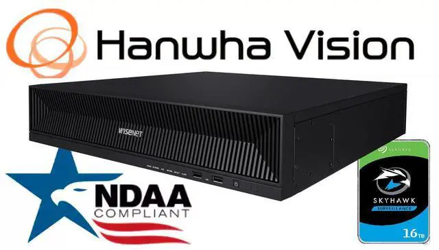 Main image of Hanwha Techwin XRN-1620SB1 8K NVR with 16 Channels and up to 24 TB Storage 16 Terabyte Hard Drive