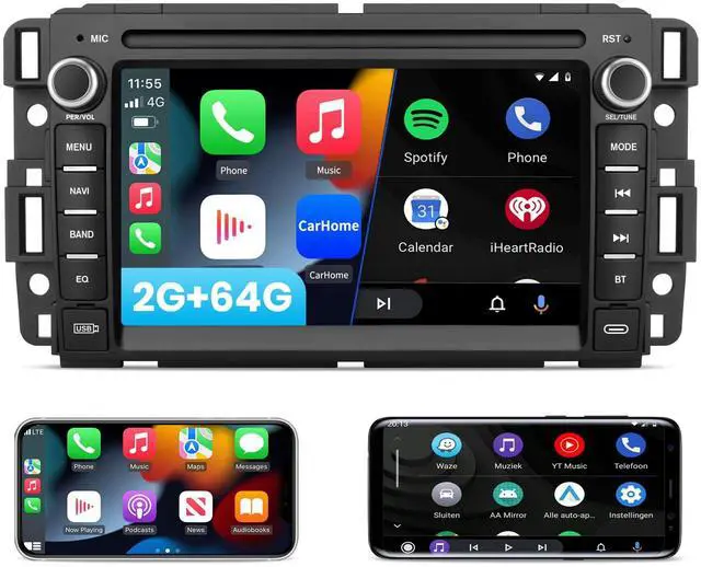 Main image of litillbuly Android 13 Car Radio for GMC Sierra Yukon Chevrolet Buick Chevy Silverado,7 Inch Touch Screen Stereo with GPS WiFi SWC Wireless CarPlay Android Auto,2G+64G