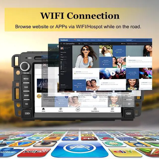 Alt view image 4 of 7 - litillbuly Car Radio Stereo for GMC Sierra Yukon Chevrolet Buick Chevy Silverado Radio,7 Inch Touch Screen Navigation Stereo with Bluetooth WiFi Mirror Link SWC Support CarPlay Android Auto