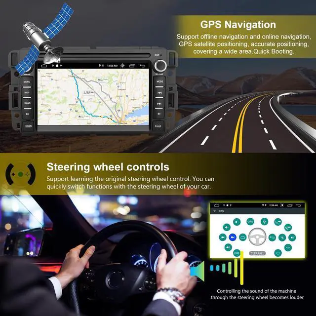 Alt view image 5 of 7 - litillbuly Car Radio Stereo for GMC Sierra Yukon Chevrolet Buick Chevy Silverado Radio,7 Inch Touch Screen Navigation Stereo with Bluetooth WiFi Mirror Link SWC Support CarPlay Android Auto