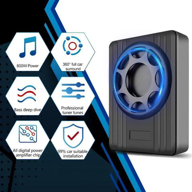 Alt view image 3 of 6 - litillbuly 10 Inch 800W Car Subwoofer,Slim Under Seat Car Subwoofer Powered, High/Low Level Input, Car/Truck Car Audio Subwoofer Sub Built in Amplifier