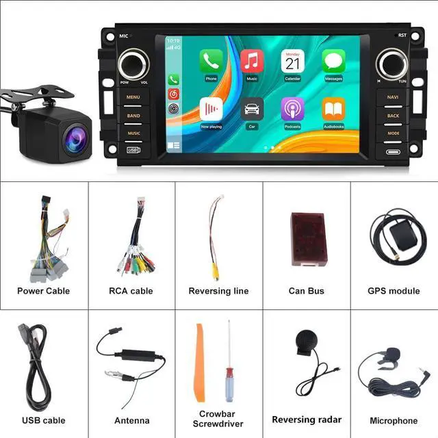 Alt view image 6 of 6 - litillbuly Car Stereo [2GB+32GB] for Jeep Wrangler JK Compass Patriot/Chrysler/Dodge RAM Charger, 7 inch Touch Screen Android 13 Radio with Wireless CarPlay Andriod Auto with Reverse Camera