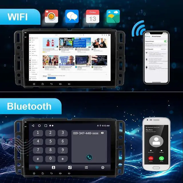 Alt view image 4 of 6 - litillbuly Android 13 [2G+64G] Car Radio for GMC Sierra Yukon Chevrolet Buick Chevy Silverado,8 Inch Touch Screen Stereo with GPS WiFi SWC Wireless Apple CarPlay Android Auto
