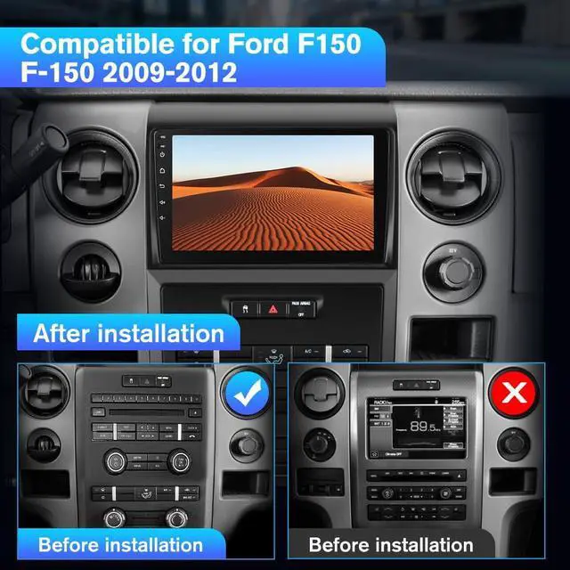 Alt view image 2 of 7 - litillbuly Car Radio Stereo for Ford F150 F-150 2009 2010 2011 2012, 9 inch Touch Screen Android 13 Head Unit with CarPlay/Android Auto SWC GPS WiFi [2G+32G ]