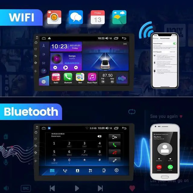 Alt view image 5 of 6 - litillbuly Android 13 [2GB+32GB] Car Radio Compatible for Dodge Ram 2013-2019 1500 2500 3500 with Wireless CarPlay Android Auto, 9 Inch Stereo with Reverse Camera(Only fit Manual AC)