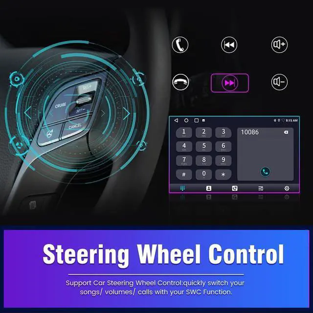 Alt view image 6 of 7 - litillbuly Android 13 Car Radio for Toyota Tacoma 2005-2015, 9 inch Touch Screen Stereo Head Unit Support JBL System Wireless Carplay Android Auto WiFi Bluetooth Navigation,2+64GB