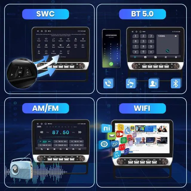 Alt view image 5 of 7 - litillbuly Android 13 Car Radio[2+64GB] for Toyota Tacoma 2005-2015, 10 Touch Screen Stereo Head Unit with Keys and knobs Support JBL System Wireless Carplay Android Auto WiFi Bluetooth Navigation