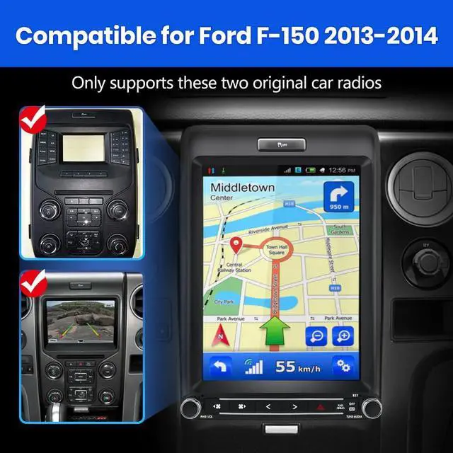 Alt view image 2 of 7 - litillbuly Android 13 Car Radio [4GRAM+64GROM] for Ford F150 2013 2014,12.1 Inch T Style with Wireless CarPlay Android Auto GPS DSP WiFi Bluetooth SWC HDMI Output