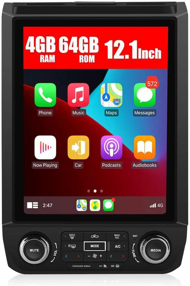 Main image of litillbuly Android 13 [4G+64G] Car Stereo Radio Compatible for Ford F150 2015-2021, 12.1 Inch Wireless CarPlay Android Auto Head Unit Built-in DSP Bluetooth WiFi SWC GPS