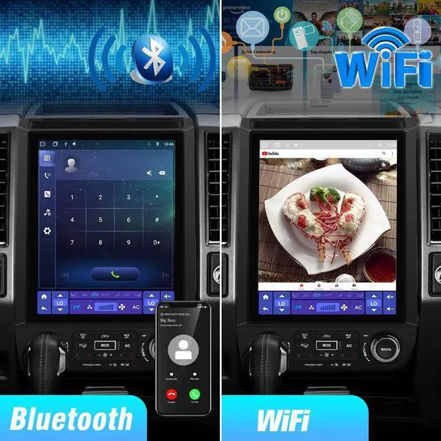 Alt view image 4 of 6 - litillbuly Android 13 [4G+64G] Car Stereo Radio Compatible for Ford F150 2015-2021, 12.1 Inch Wireless CarPlay Android Auto Head Unit Built-in DSP Bluetooth WiFi SWC GPS
