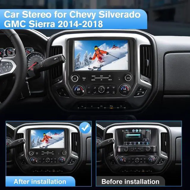 Alt view image 3 of 6 - litillbuly Android 13 [2G+32G] Car Stereo Radio Compatible for Chevrolet Silverado/GMC Sierra 2014-2019,10 Inch Wireless CarPlay Android Auto Head Unit Built-in DSP WiFi SWC Type-C Fast Charging