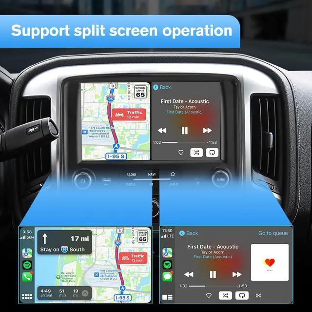 Alt view image 5 of 6 - litillbuly Android 13 [2G+32G] Car Stereo Radio Compatible for Chevrolet Silverado/GMC Sierra 2014-2019,10 Inch Wireless CarPlay Android Auto Head Unit Built-in DSP WiFi SWC Type-C Fast Charging