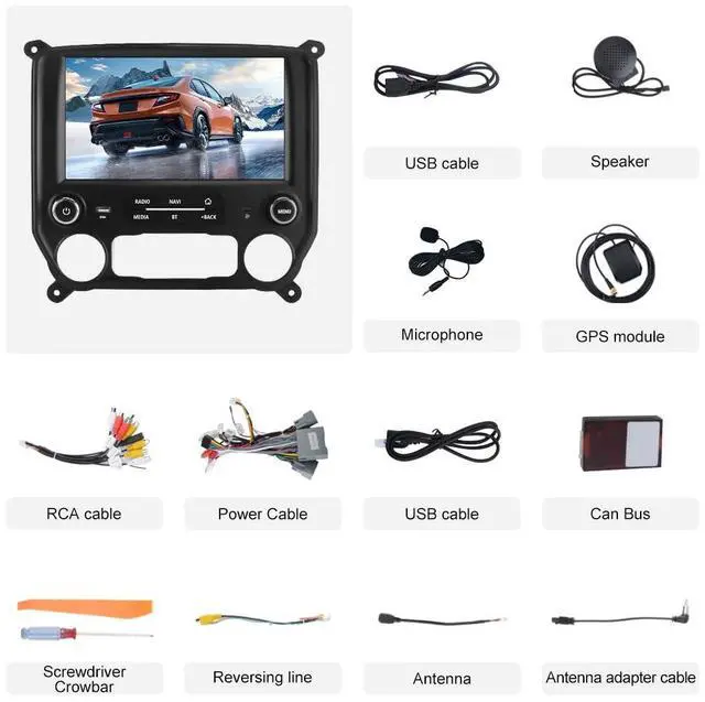 Alt view image 6 of 6 - litillbuly Android 13 [2G+32G] Car Stereo Radio Compatible for Chevrolet Silverado/GMC Sierra 2014-2019,10 Inch Wireless CarPlay Android Auto Head Unit Built-in DSP WiFi SWC Type-C Fast Charging