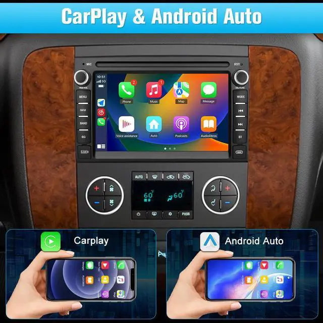 Alt view image 2 of 7 - litillbuly AWESAFE Android 13 Car Radio Stereo 7 inch Touchscreen for Chevrolet Silverado Tahoe GMC Sierra Yukon with Backup Camera & Bluetooth & Built-in Wireless CarPlay & Android Auto