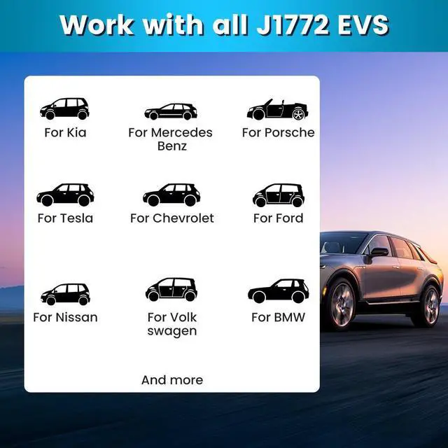 Alt view image 5 of 7 - litillbuly Portable Level 1 and Level 2 EV Charger (240V, 32A) with 26ft Charging Cable NEMA 14-50 5-20 for SAE-J1772 Electric Vehicles