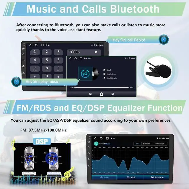 Alt view image 5 of 7 - litillbuly 9 inch Car Radio Stereo for Dodge Ram 2013-2019 1500 2500 3500 Built in Wireless Carplay/Android Auto with DSP BT GPS FM WiFi Automatic AC-2+32G