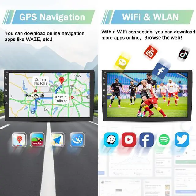 Alt view image 4 of 7 - litillbuly 9 inch Car Radio Stereo for Dodge Ram 2013-2019 1500 2500 3500 Built in Wireless Carplay/Android Auto with DSP BT GPS FM WiFi Automatic AC-2+32G