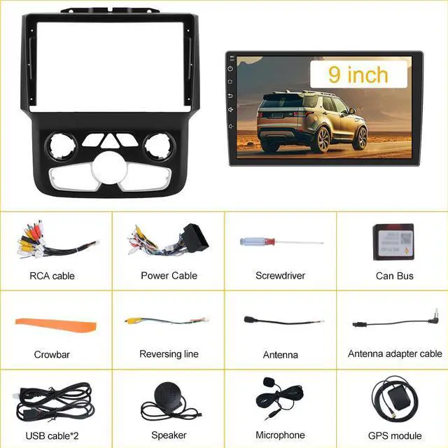 Alt view image 7 of 7 - litillbuly 9 inch Car Radio Stereo for Dodge Ram 2013-2019 1500 2500 3500 Built in Wireless Carplay/Android Auto with DSP BT GPS FM WiFi Automatic AC-2+32G