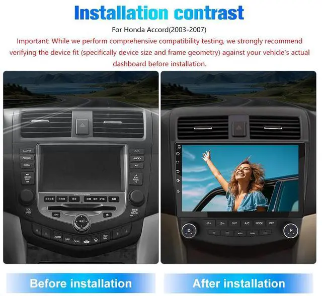 Alt view image 2 of 7 - litillbuly Android 13 Car Radio Stereo for Honda Accord 7th 2003-2007 with Built-in Wireless CarPlay & Android Auto-2+64G,with Backup Camera