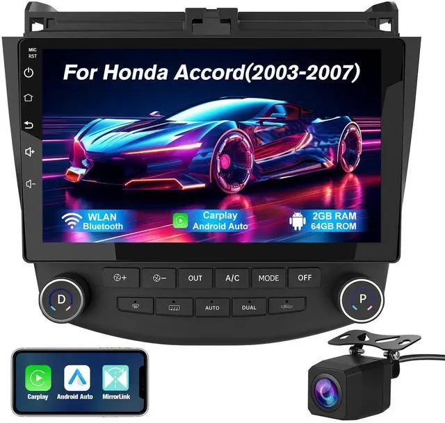 Main image of litillbuly Android 13 Car Radio Stereo for Honda Accord 7th 2003-2007 with Built-in Wireless CarPlay & Android Auto-2+64G,with Backup Camera